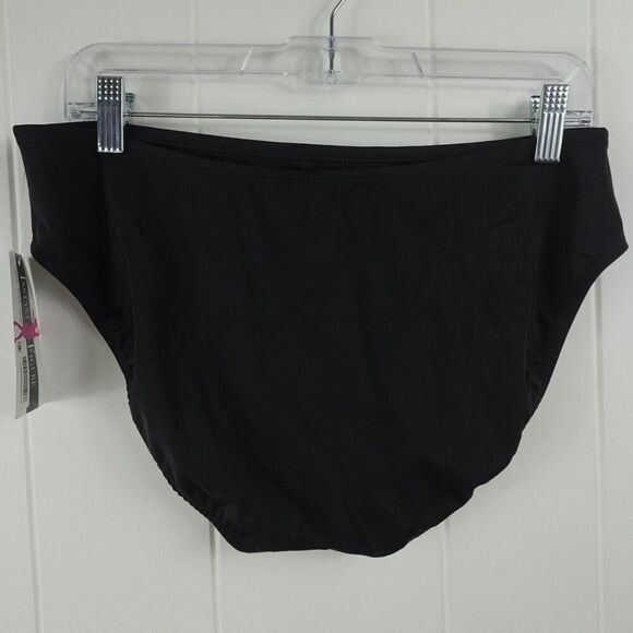 Instant Figure Womens Compression Hipster Swim Bottom Black Ribbed Size 14 - Picture 6 of 8